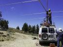 Twenty meter beam going up on N6MI's converted television news van.